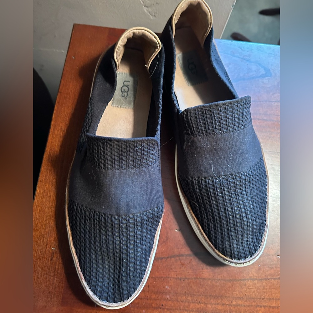 UGG Black Canvas Slip-Ons